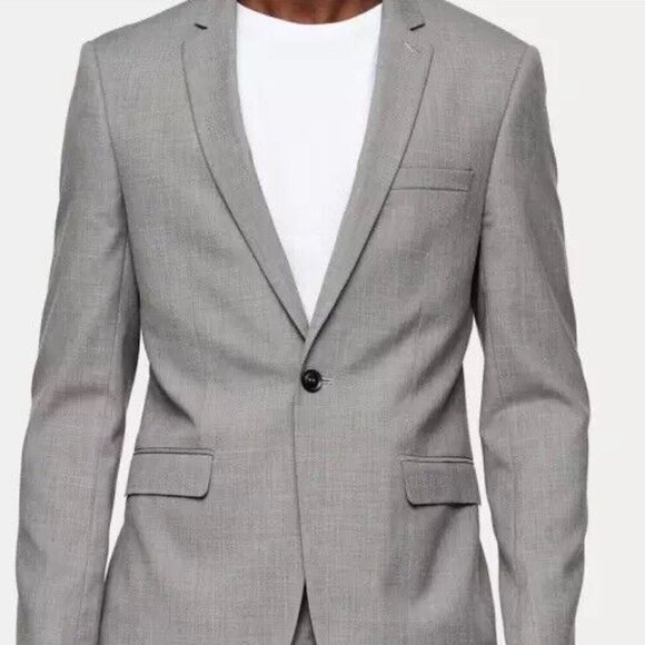 Topman SKINNY suit jacket in marl gray size 40R - Picture 6 of 8